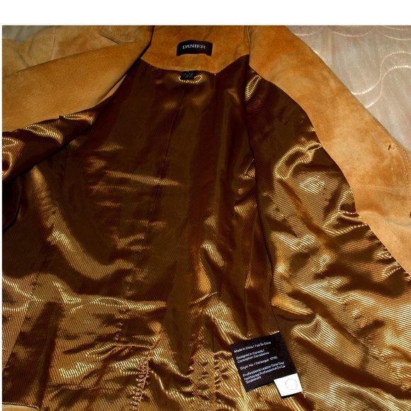 Vintage Danier Tan Brown Suede Leather Jacket, XS / XP - Picture 12 of 16